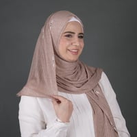 طرحة قطن خفيف مضلع بستراس