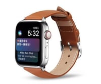 سوار جلد بني ساعة ابل Brown Leather Watch Strap
