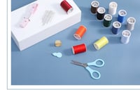 صندوق طقم التطريز 12 لون (ازرق)