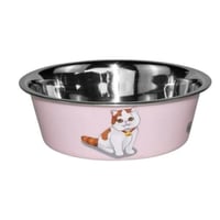 صحن ستينليس ستيل للقطط والحيوانات الأليفة برسومات