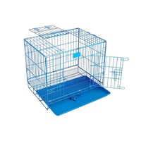 قفص قطط وكلاب حديد قابل للطي - كبير لون أسود