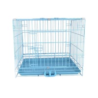 قفص قطط وكلاب حديد قابل للطي - كبير لون أسود