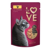 ماي لوف – طعام رطب للقطط البالغة بالدجاج في المرق...