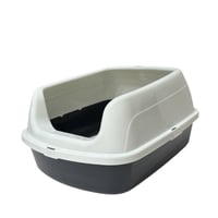 صندوق رمل للقطط بغطاء جزئي ومجرفة تنظيف