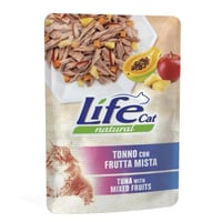 اكل قطط رطب لايف كات تونة مع فواكه مشكلة 70 جم