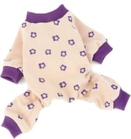 ملابس شتوية للقطط برسومات الأزهار البنفسجية