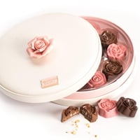 فازة الورد مع شوكليت بستاني الفاخر