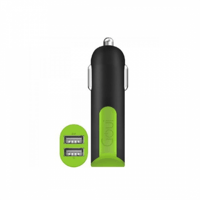 شاحن سيارة قوي فايبر بمنفذين يدعم تقنية الشحن الذك...