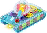 لعبة دبابة تروس شفافة للأطفال المدرعة مع مرئيات