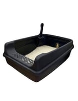 حوض رمل اسود مع مغرفة كات رويال