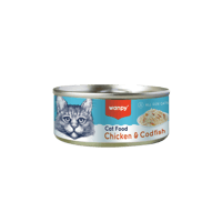 معلبات الدجاج وسمك القد من شركة Wanpy