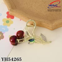 أناقة صيفية آسرة مشبك شعر بتصميم الكرز الذهبي