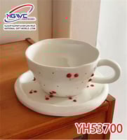 طقم كوب مع صحن كرز الإفطار لمسة من الحلاوة الكلاسي...