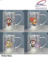 كوب زجاجي مزدوج الجدار يتميز بشخصية لابوبو