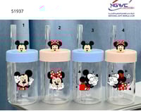 أكواب ميكي ماوس الزجاجية مع غطاء سليكون