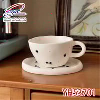 طقم كوب مع صحن بذور الأناقة تصميم مينيماليست بلمسة...