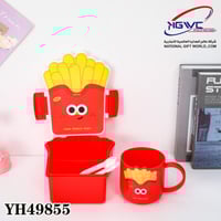 لانش بوكس مع الكاسه على شكل فشار