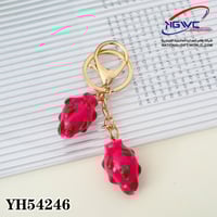 سلسلة المفاتيح الذهبية بتصميم فاكهة التنين المذهله