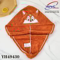 منشفة شعر تتميز بتصميم ثعلب ناعمة سريعة الامتصاص و...