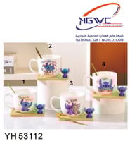 كوب سراميك مع الصحن يتميز بشخصية ستيتش