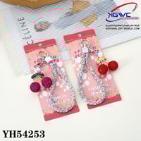 سلسلة مفاتيح الكرز الكرز الماسي اليدوية الفاخرة