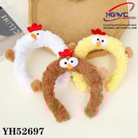 اطواق رأس محشوة بتصميم الدجاجة المرح