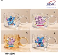 كوب زجاجي بتصميم ستيتش