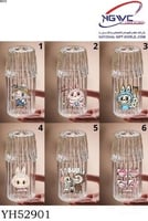 كوب زجاجي شفاف مزدوج الجدار مع الكاسة