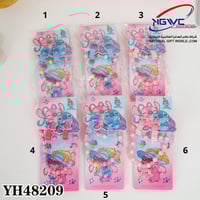 طقم إكسسوارات أطفال (عقد + إسورة + توك شعر) بتصامي...