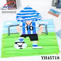 منشفة بونشو للأطفال بتصميم لاعب كرة القدم ميسي