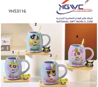 اكواب سراميك مع صحن فتيات القوة