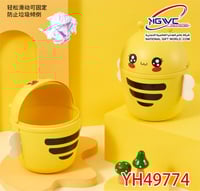 سلة مهملات مكتبية صغيرة تتميز بتصميم نحلة لمسة لطي...