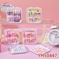 مجموعة أظافر صناعية طويلة ومزينة بتصاميم ثلاثية ال...