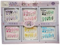 مجموعة أظافر صناعية طويلة ومزينة بتصاميم شخصيات سا...