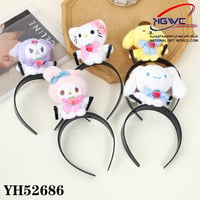 أطواق راس بلاستيكية مزينة بمجسمات محشوة لشخصيات سا...