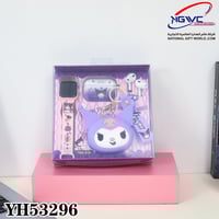 طقم إكسسوارات متكامل بتصميم كرومي ساعة وسماعة وميد...