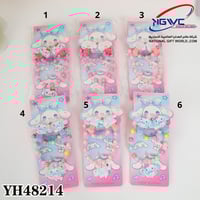 طقم إكسسوارات أطفال (عقد + إسورة + توك شعر) بتصامي...