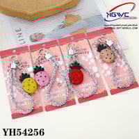 سلاسل المفاتيح الكريستالية بتصميم فاكهة الفراولة ا...