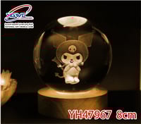 كرة كريستال مضيئة بنقش ليزر ثلاثي الأبعاد - شخصية...