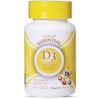 إسنشيال فيتامين د3 - 10000 وحدة - 60 كبسولة - دعم...