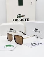 نظارة لاكوست لون بني مع الملحقات طبق الأصل