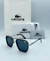 نظارة لاكوست لون فضي مع الملحقات طبق الأصل