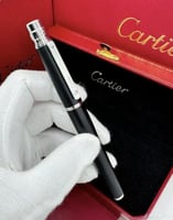 قلم كارتير أسود على فضي شامل الملحقات