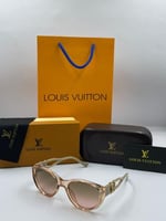 نظارة لويس فيتون بني مع الملحقات طبق الأصل