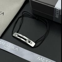 سوارة ميسيكا خيط أسود مع فضي