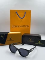 نظارة Lv لون أسود مع الملحقات طبق الأصل