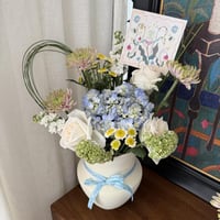 Baby blue vase