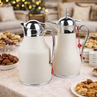 ترامس قهوة وشاي طقم حبتين استيل وقزاز