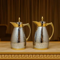 طقم ترمسين شاي وقهوة نيكل مذهب