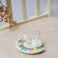 صحن تقديم قهوة مع كاسة مميزة